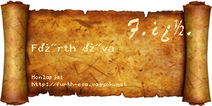 Fürth Éva névjegykártya